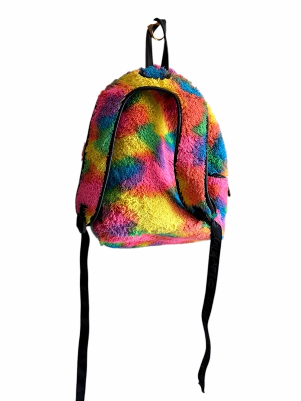 Betsey Johnson Unicorn Rainbow Faux Fur Backpack Rare 15” X 15” - Picture 4 of 11
